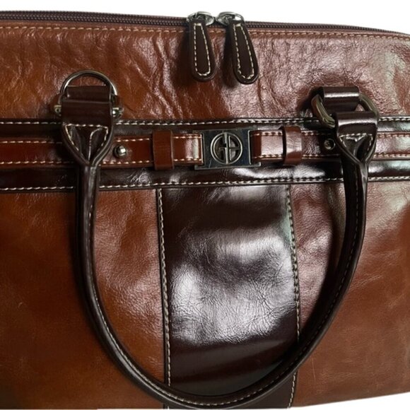 Giani Bernini Brown Leather Shoulder Bag - Picture 7 of 11